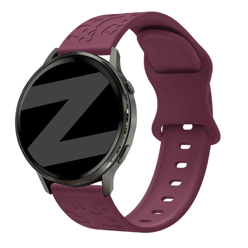 Bandz Garmin Forerunner 265s Silikonarmband 'Leopard' (Weinrot)