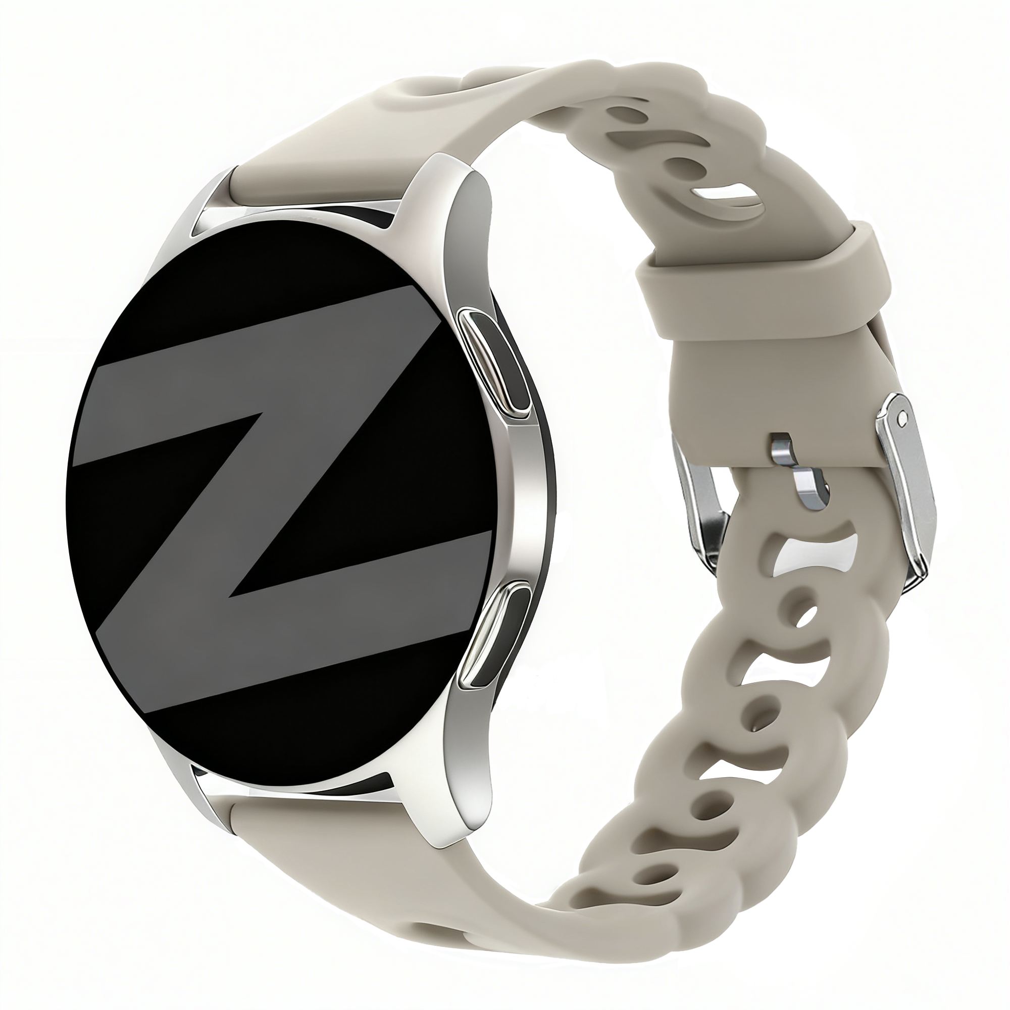 Bandz Amazfit Active 2 Silikonarmband 'Chains' (Hell Grau)