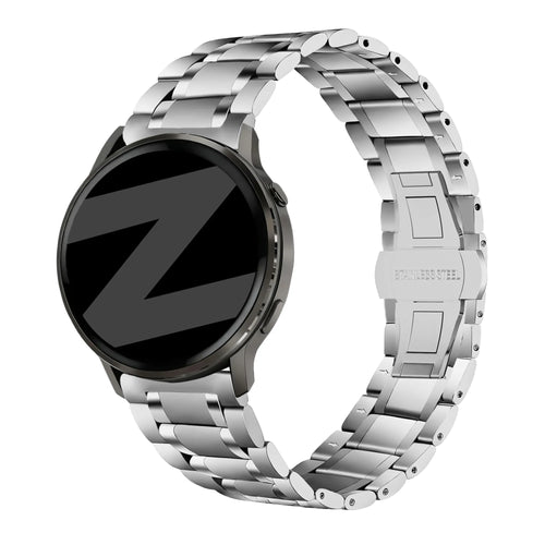 Bandz Garmin Forerunner 70 Stahl Gliederarmband 'Deluxe' (Silber)