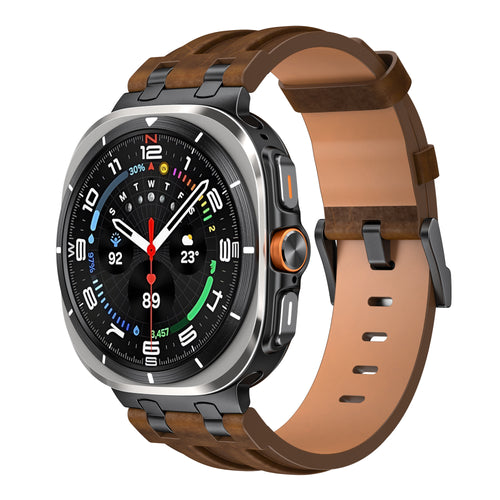 Correa cuero sólida Samsung Galaxy Watch Ultra (marrón oscuro)