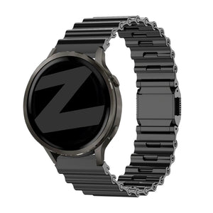Bandz Amazfit Active Max Premium Steel Strap 'Ocean' (Black)