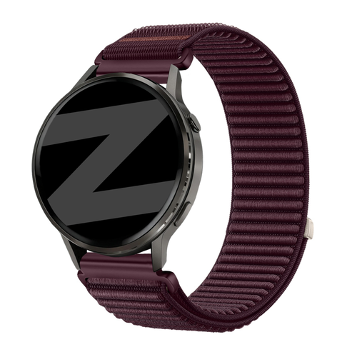 Bandz Garmin Vivoactive 4s nylon band 'Wave' (donkerpaars)