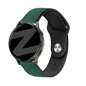 Bandz Garmin Forerunner 255 Leather Strap 'Hybrid' (Green)