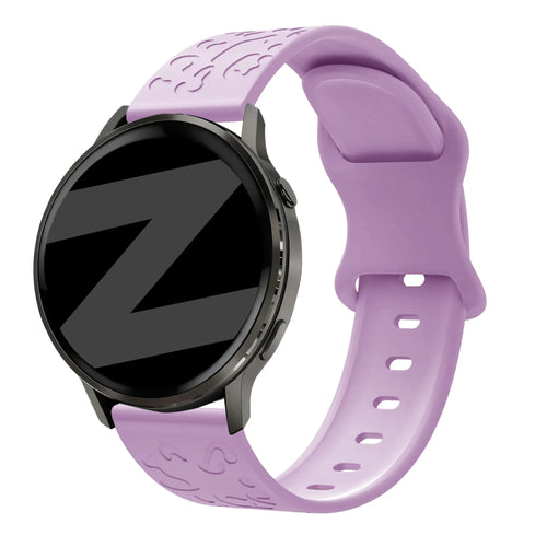 Bandz Garmin Forerunner 265s siliconen band 'Leopard' (lichtpaars)