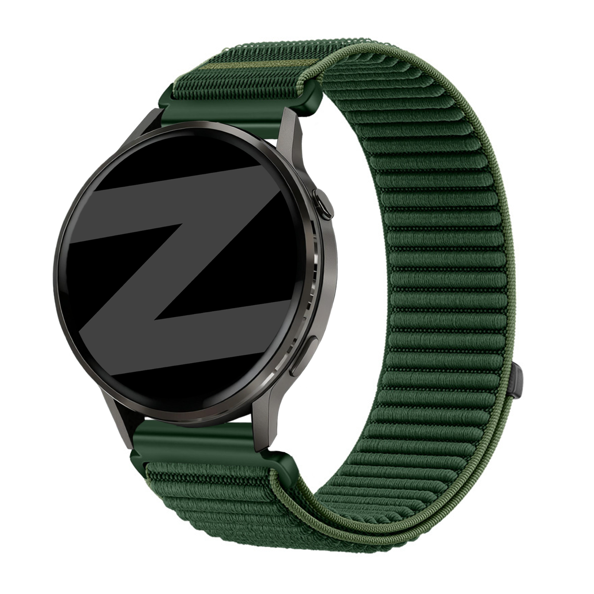Bandz Garmin Vivoactive 4 nylon band 'Wave' (donkergroen)