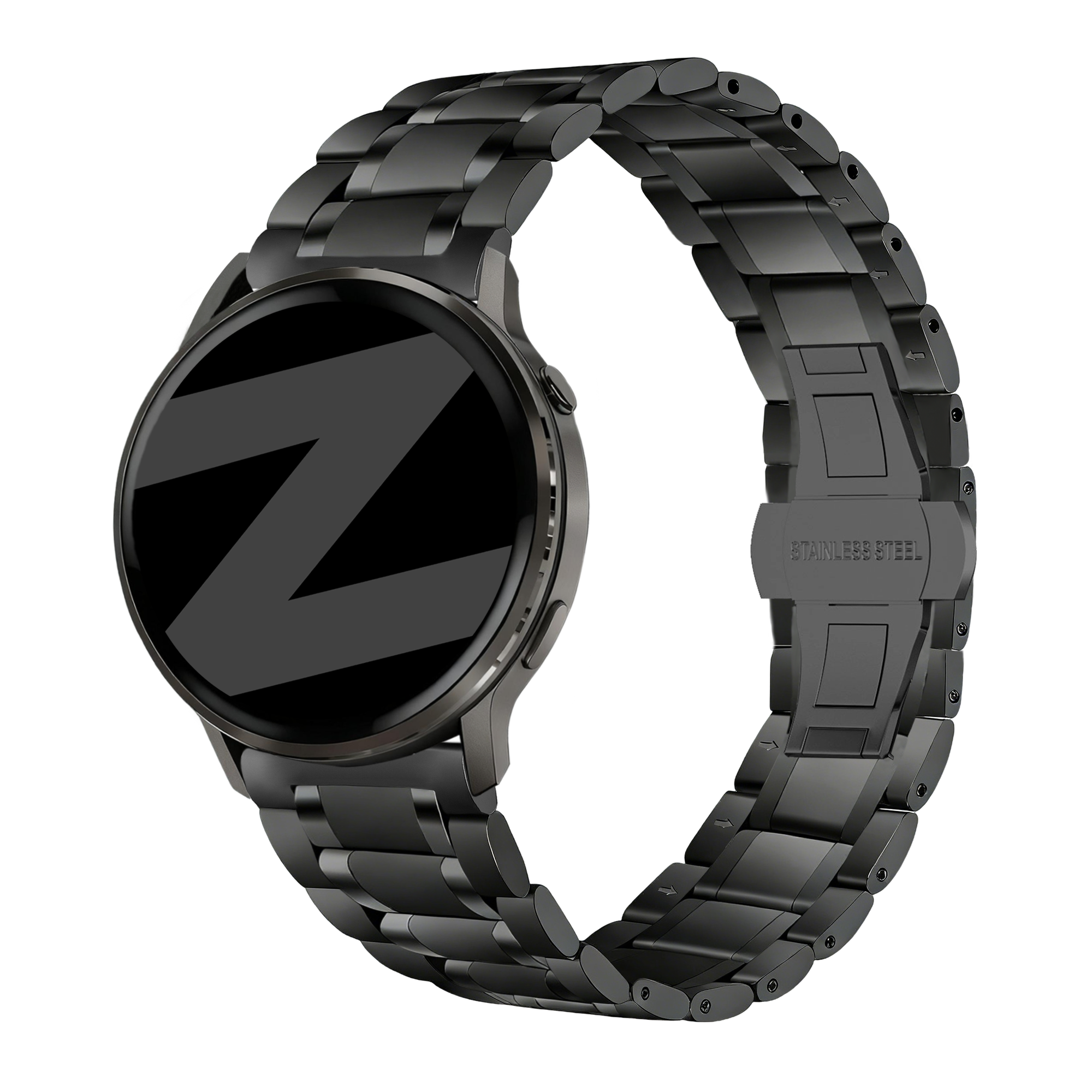 Bandz Garmin Forerunner 265s Steel Link Strap 'Deluxe' (Black)