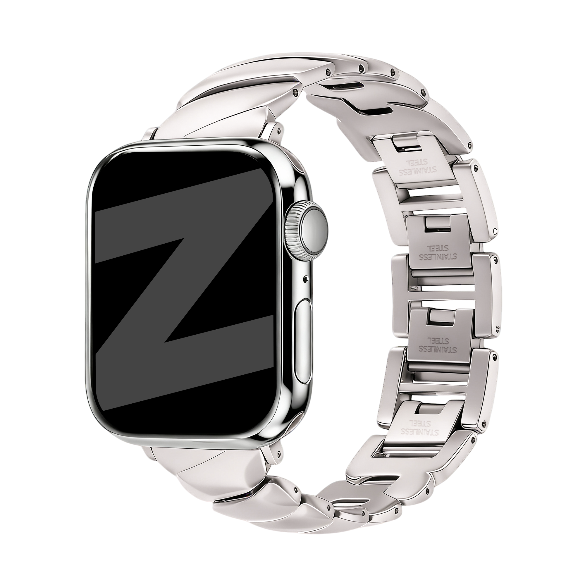 Bandz Correa acero premium 'Twisted' Apple Watch (blanco estrella)