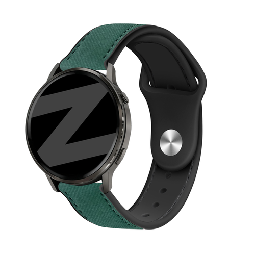 Bandz Garmin Forerunner 165 Leather Strap 'Hybrid' (Green)