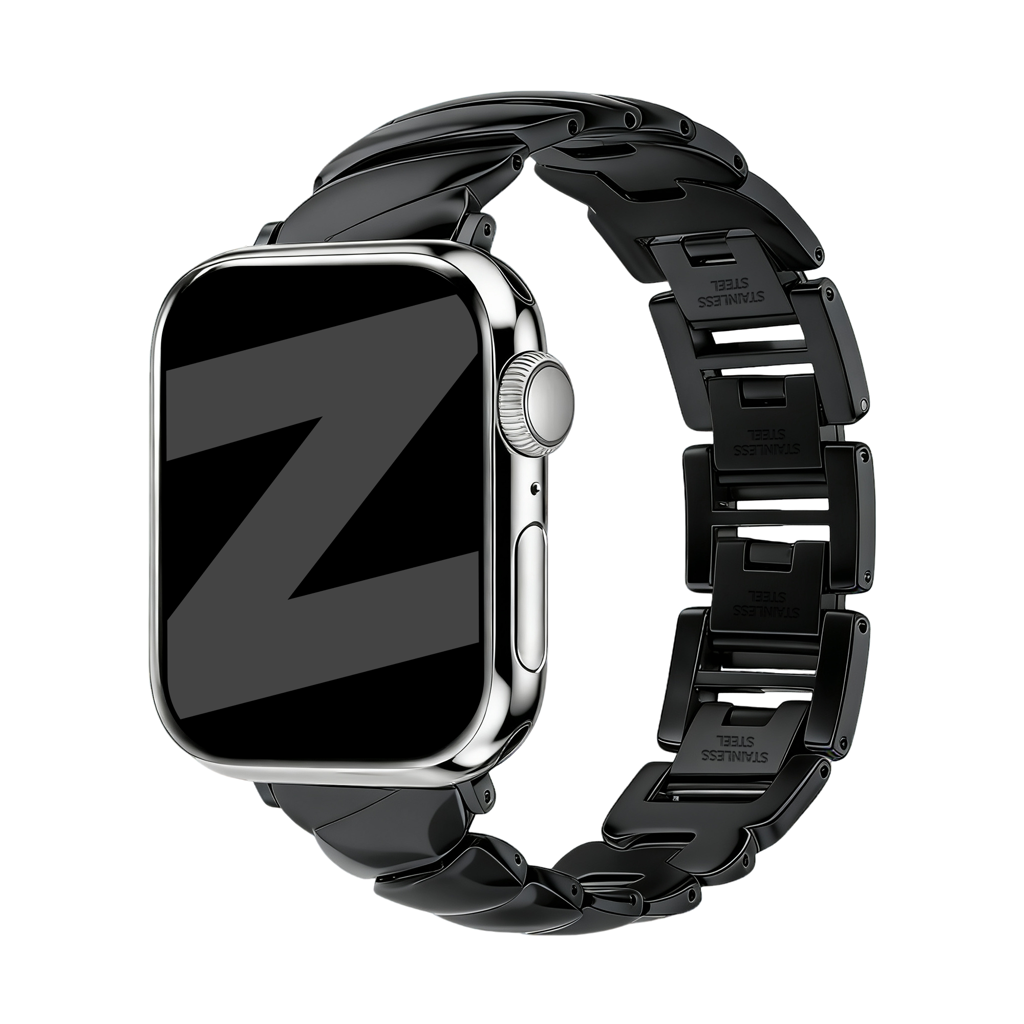 Bandz Correa acero premium 'Twisted' Apple Watch (negro)