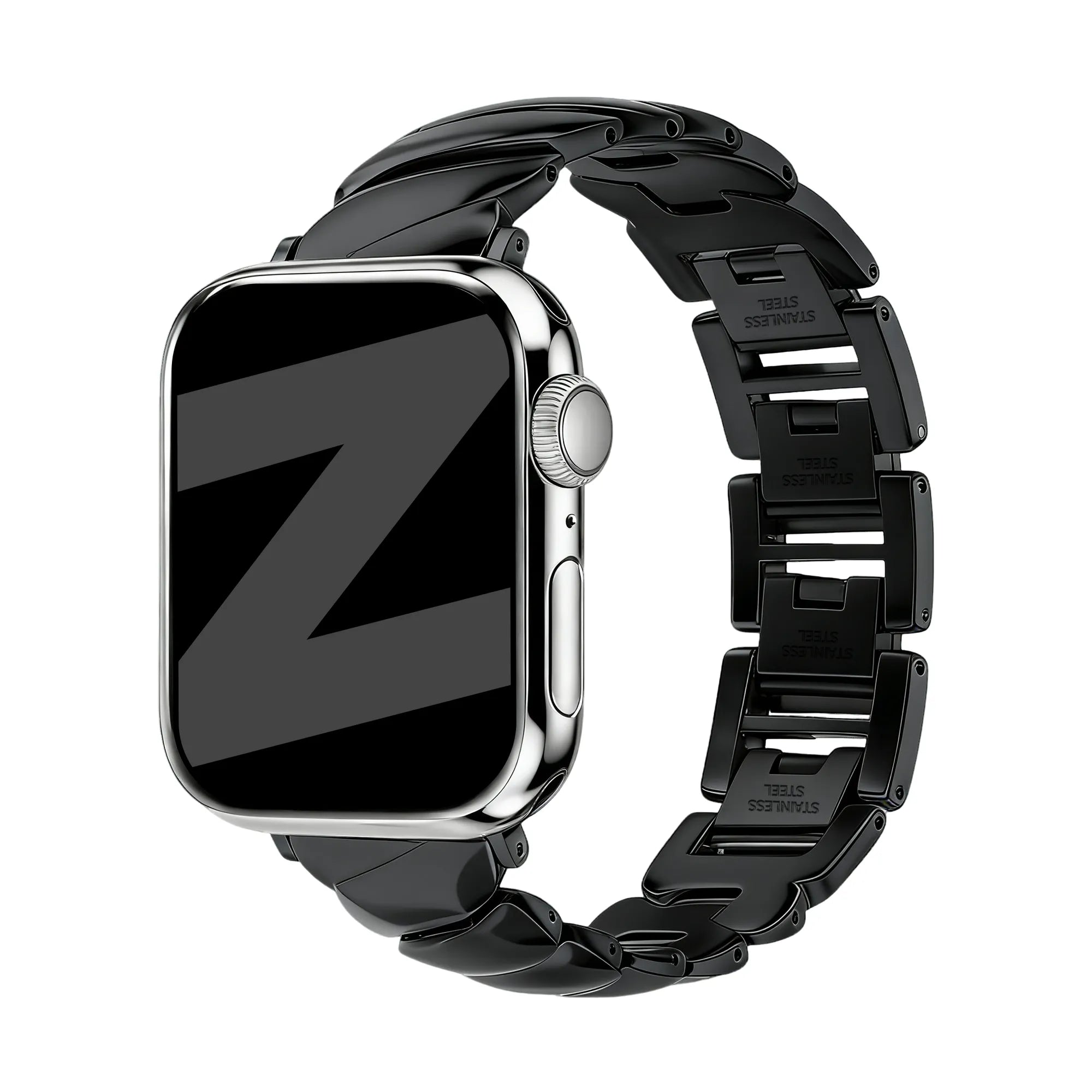 Bandz Apple Watch luxe metalen band 'Twisted' (zwart)