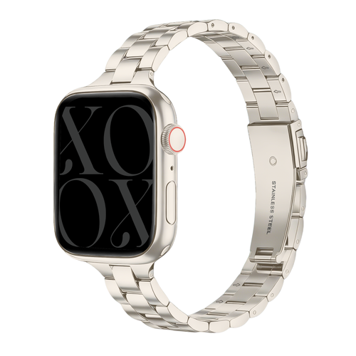 xoxo Wildhearts Bracelet acier fin Apple Watch (lumière stellaire)