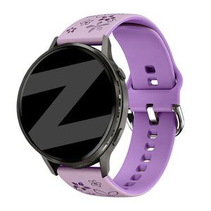 Bandz Bracelet silicone 'Fleurs' Garmin Forerunner 265s (lilas/violet)