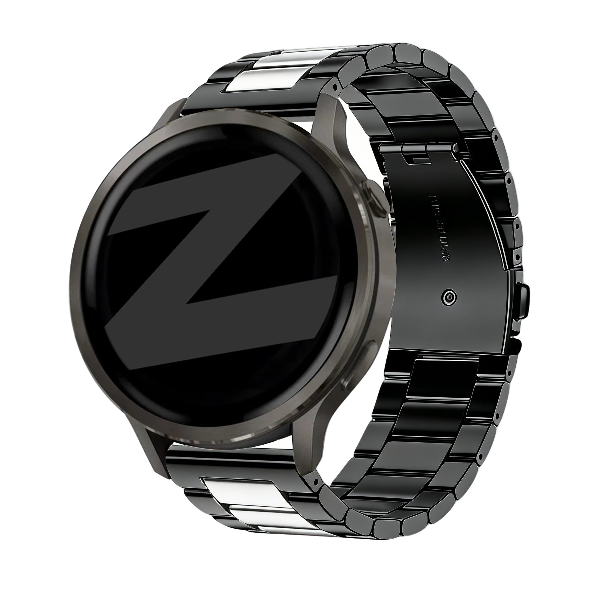 Bandz Garmin Forerunner 570 - 47mm Steel Strap 'Classic' (Black/Silver)