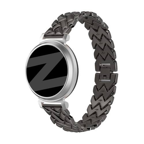 Bandz Bracelet metal 'V-Type' Pebble Round 2 - 14mm (noir)