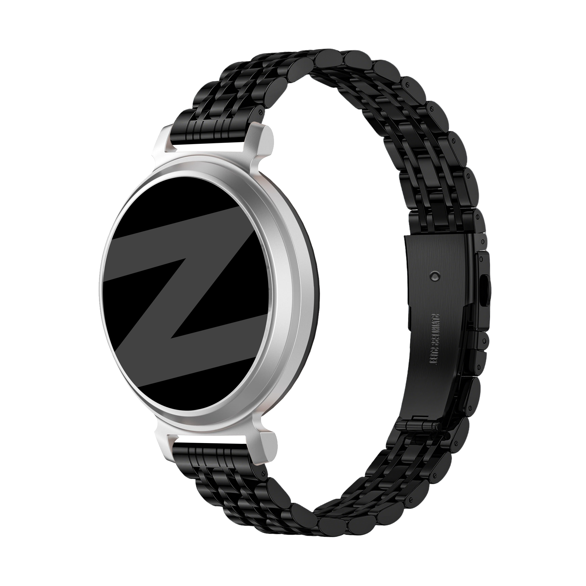 Bandz Pebble Round 2 - 14mm stalen band 'Deluxe' (zwart)