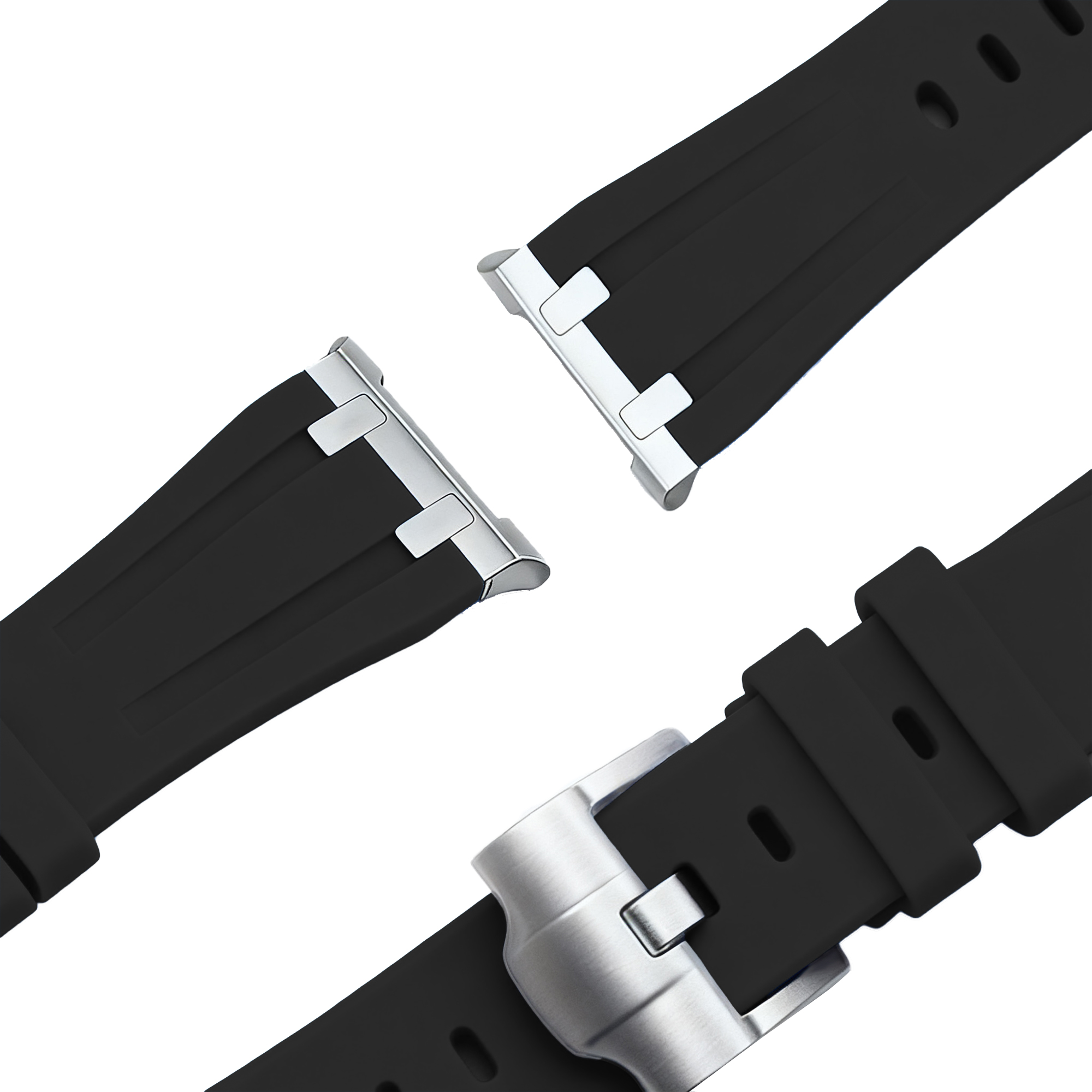 Bandz Samsung Galaxy Watch 8 - 40mm Silikonarmband 'Luxe Liquid' (Schwarz)