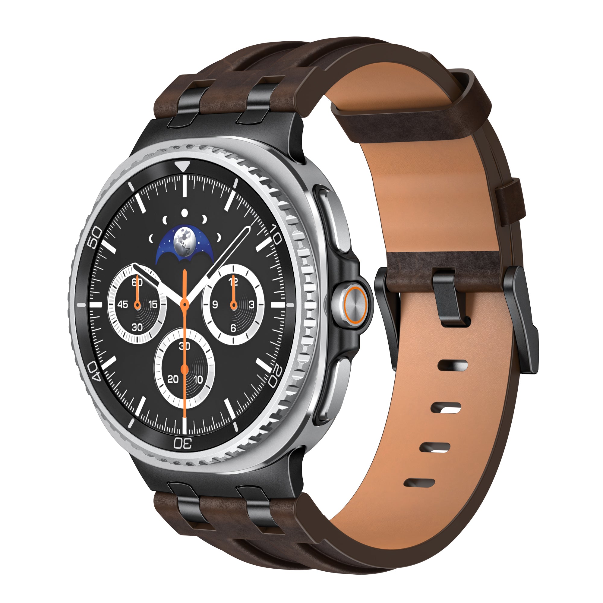 Samsung Galaxy Watch 8 Classic solide lederen band (koffiebruin)