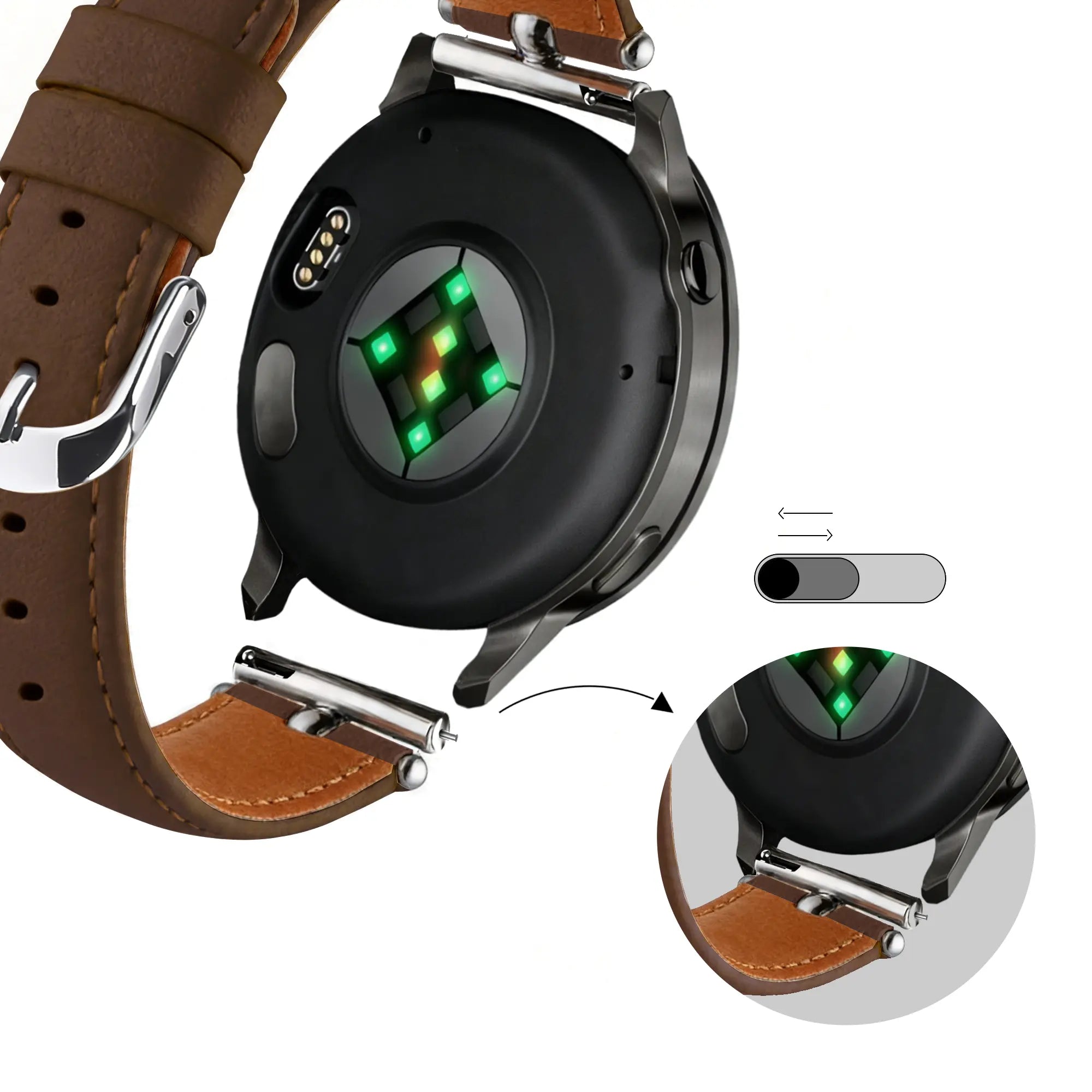 Bandz Amazfit Cheetah 2 Pro Leather Strap 'Bullet' (Brown)