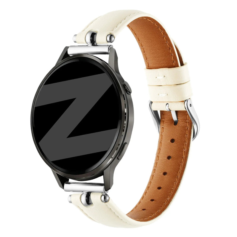 Bandz Gard Pro Health Smartwatch 3 - 41mm Lederarmband 'Bullet' (Weiß)