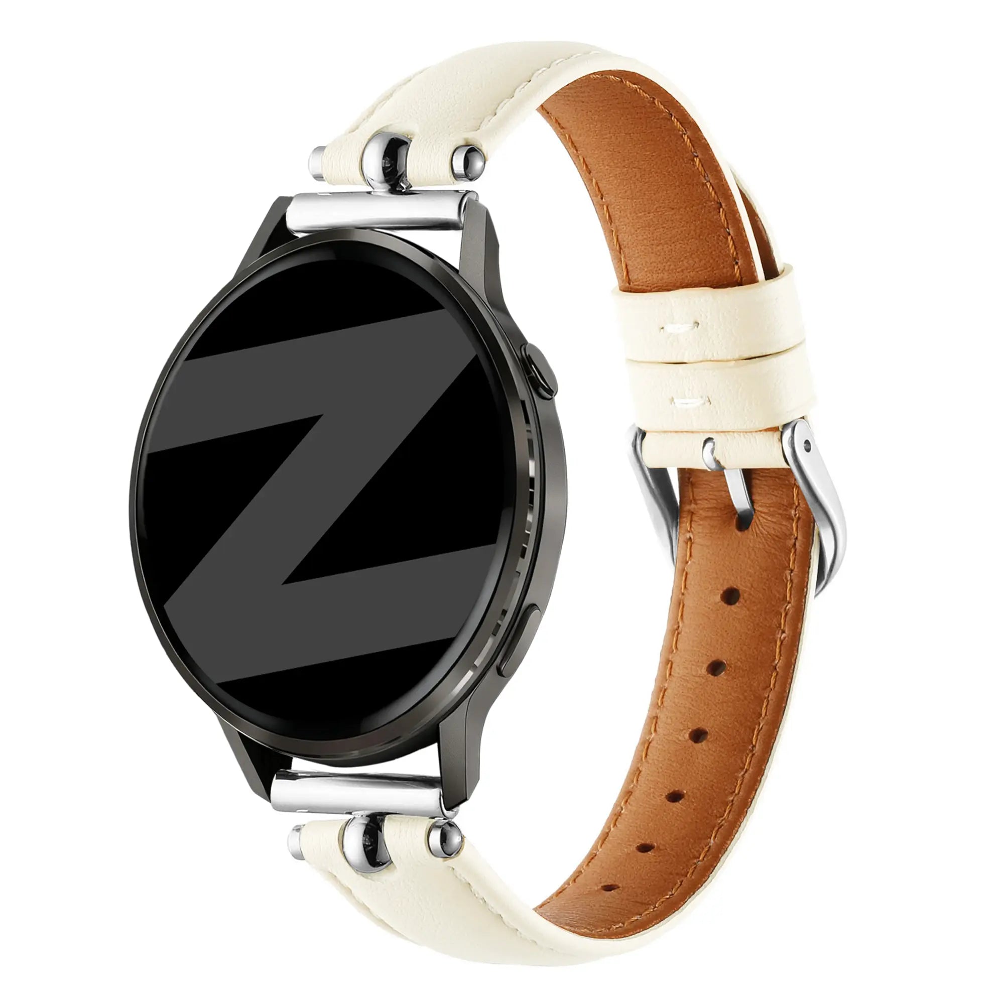 Bandz Actyve Smartwatch 20mm Lederen band 'Bullet' (wit)