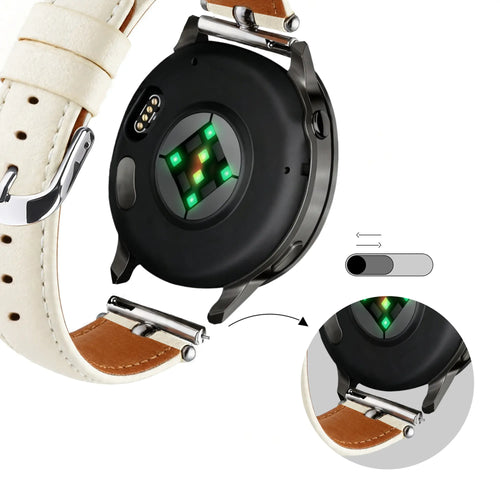 Bandz Gard Pro Health Smartwatch 3 - 41mm Lederarmband 'Bullet' (Weiß)