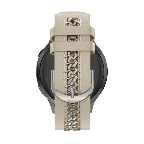 Bandz Garmin Forerunner 70 Leather Strap 'Chains' (Beige)