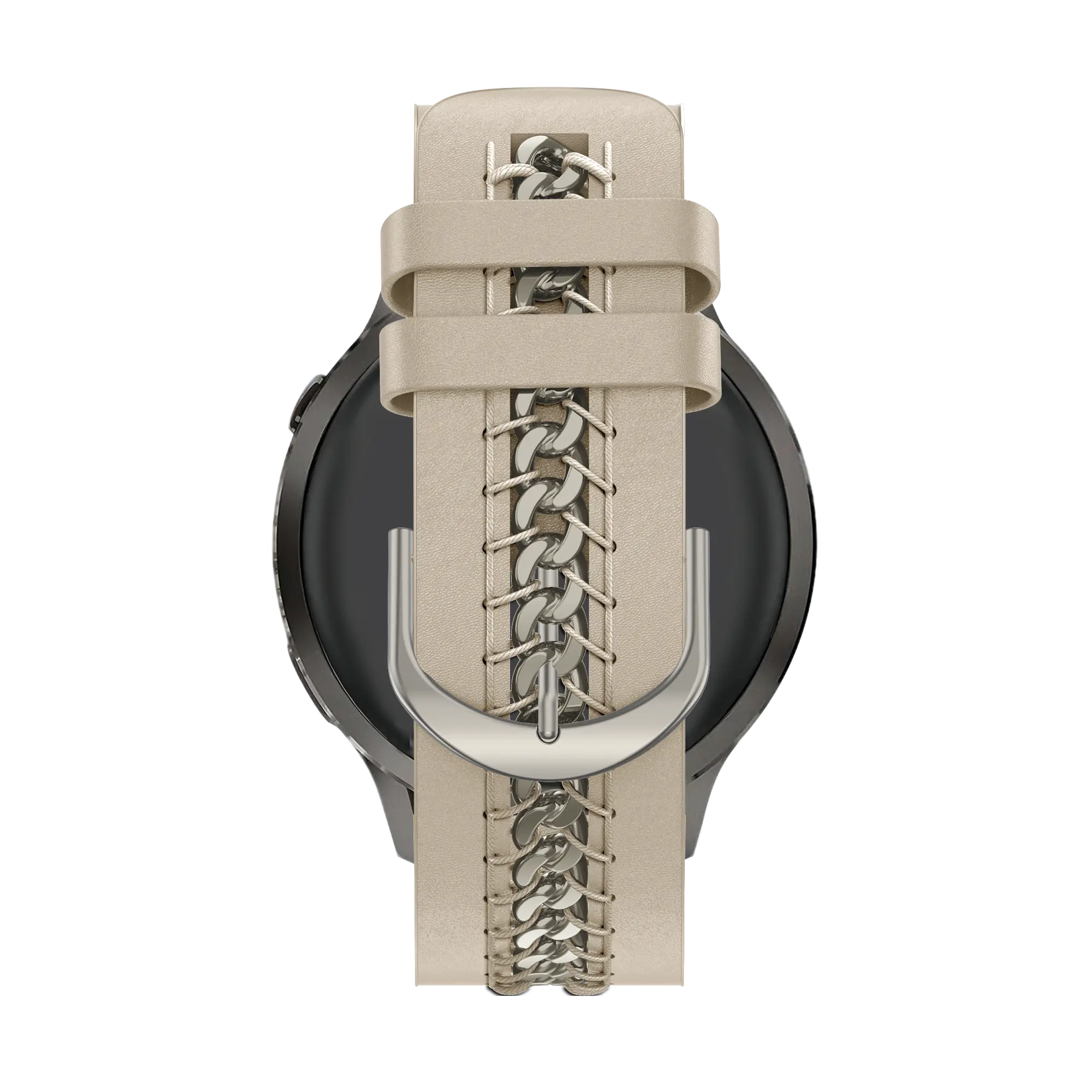 Bandz Garmin Forerunner 70 Leather Strap 'Chains' (Beige)