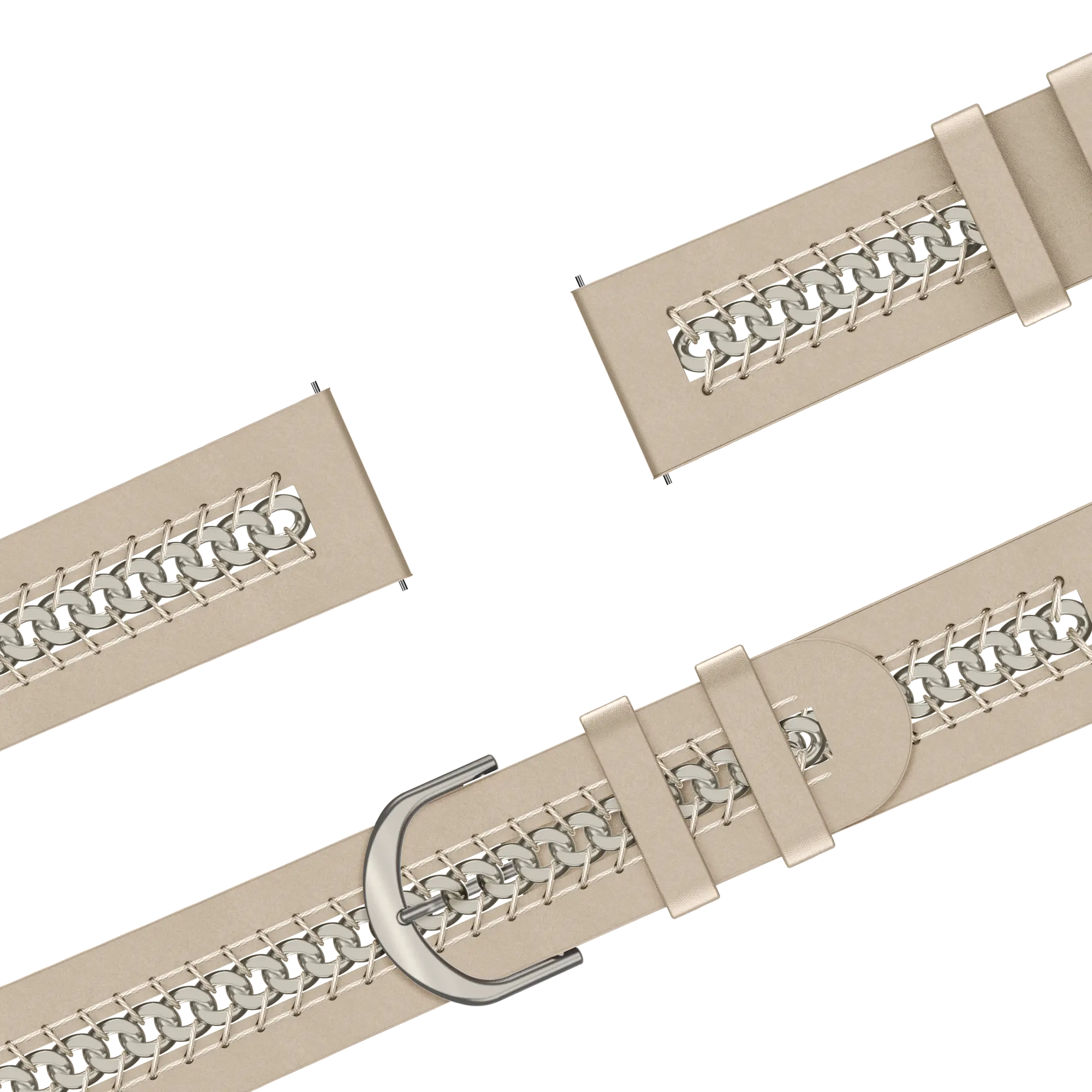 Bandz Garmin Forerunner 70 Leather Strap 'Chains' (Beige)