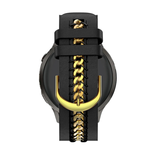 Bandz Garmin Forerunner 70 Lederarmband 'Chains' (Schwarz)