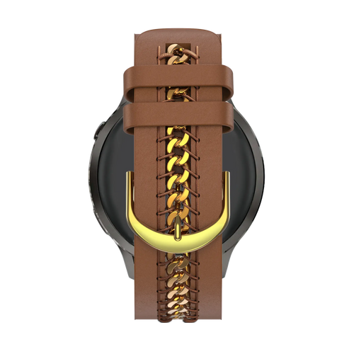 Bandz Garmin Forerunner 70 Lederarmband 'Chains' (Braun)