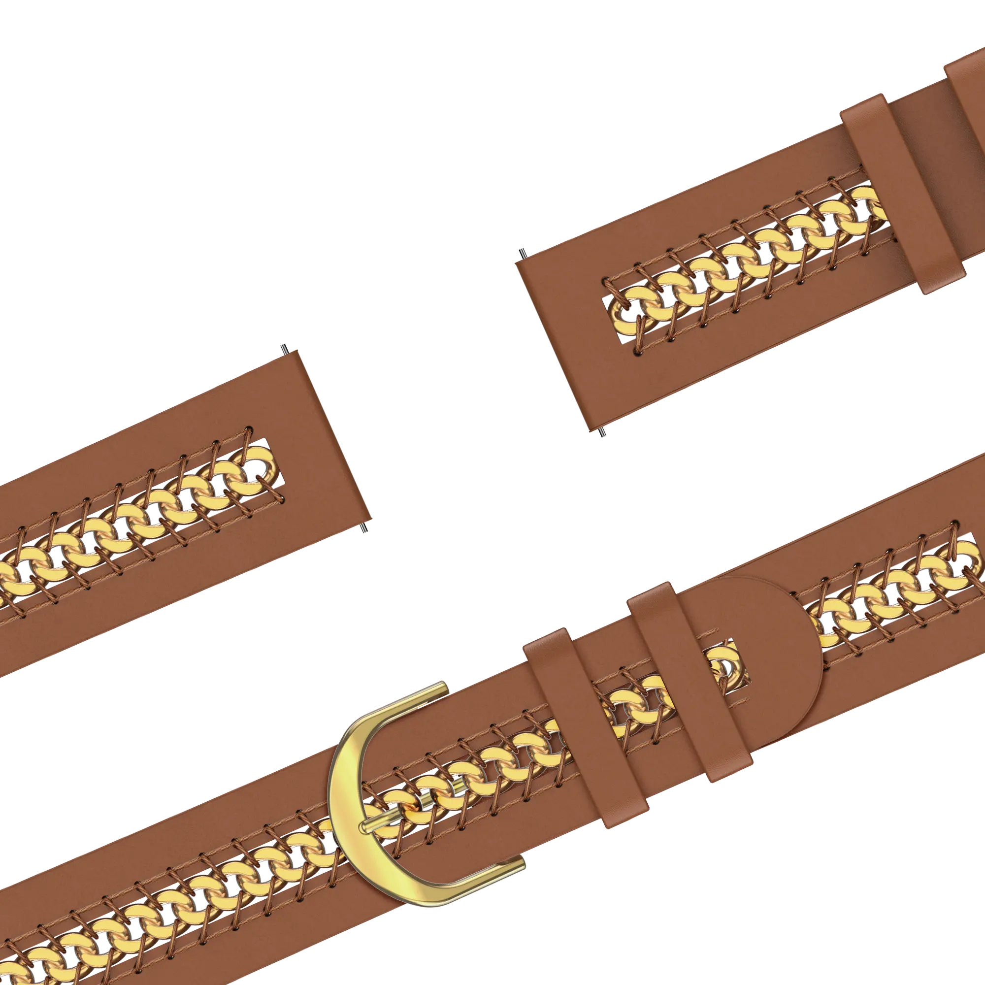 Bandz Garmin Forerunner 70 Lederarmband 'Chains' (Braun)