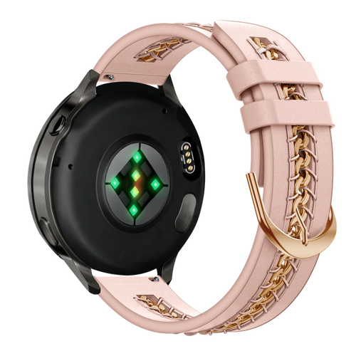 Bandz Garmin Forerunner 70 Lederarmband 'Chains' (Rosa)
