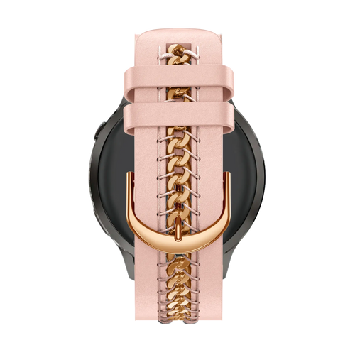 Bandz Garmin Forerunner 70 Lederarmband 'Chains' (Rosa)