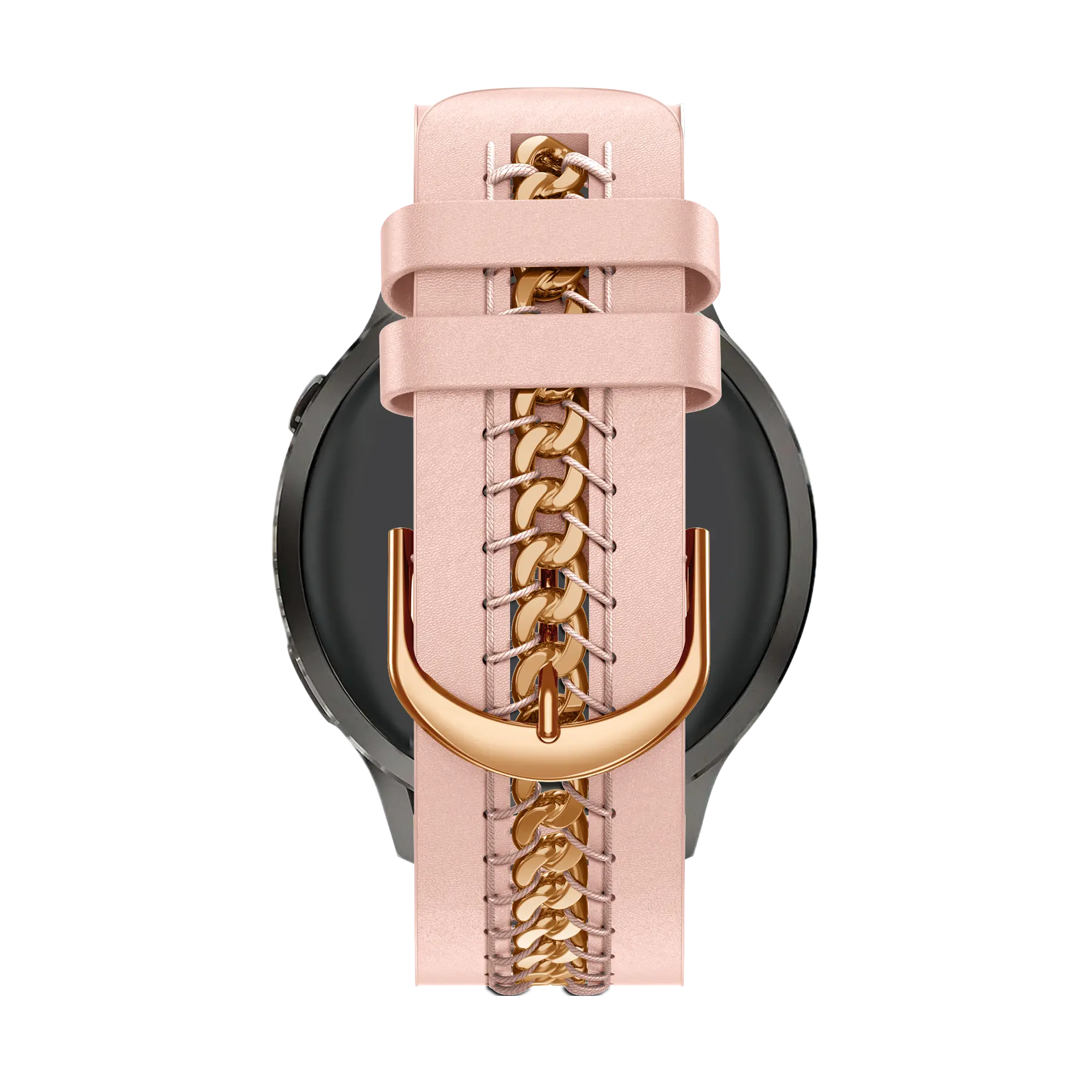 Bandz Garmin Forerunner 70 Lederarmband 'Chains' (Rosa)