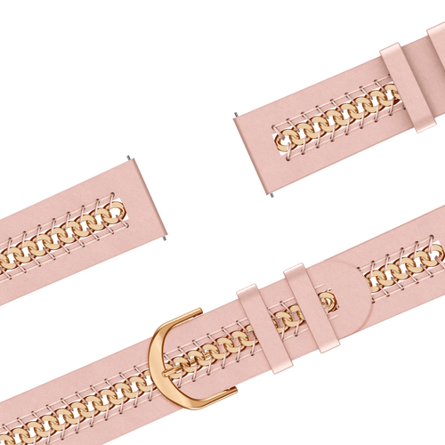 Bandz Garmin Forerunner 70 Lederarmband 'Chains' (Rosa)
