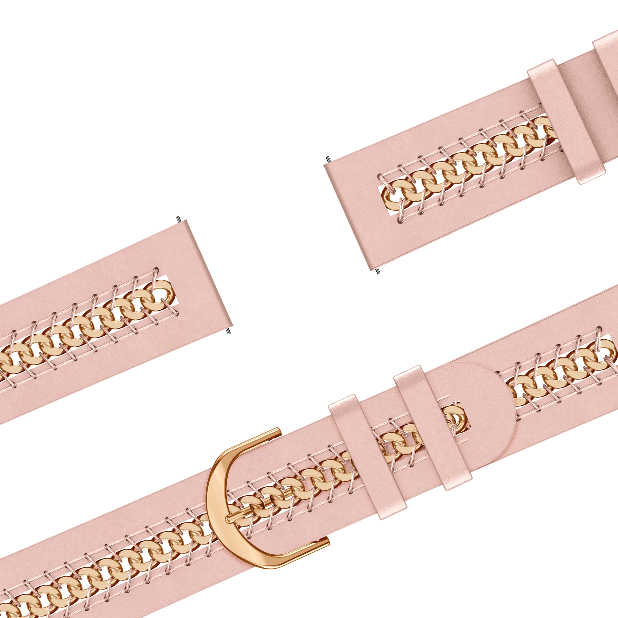 Bandz Garmin Forerunner 70 Lederarmband 'Chains' (Rosa)