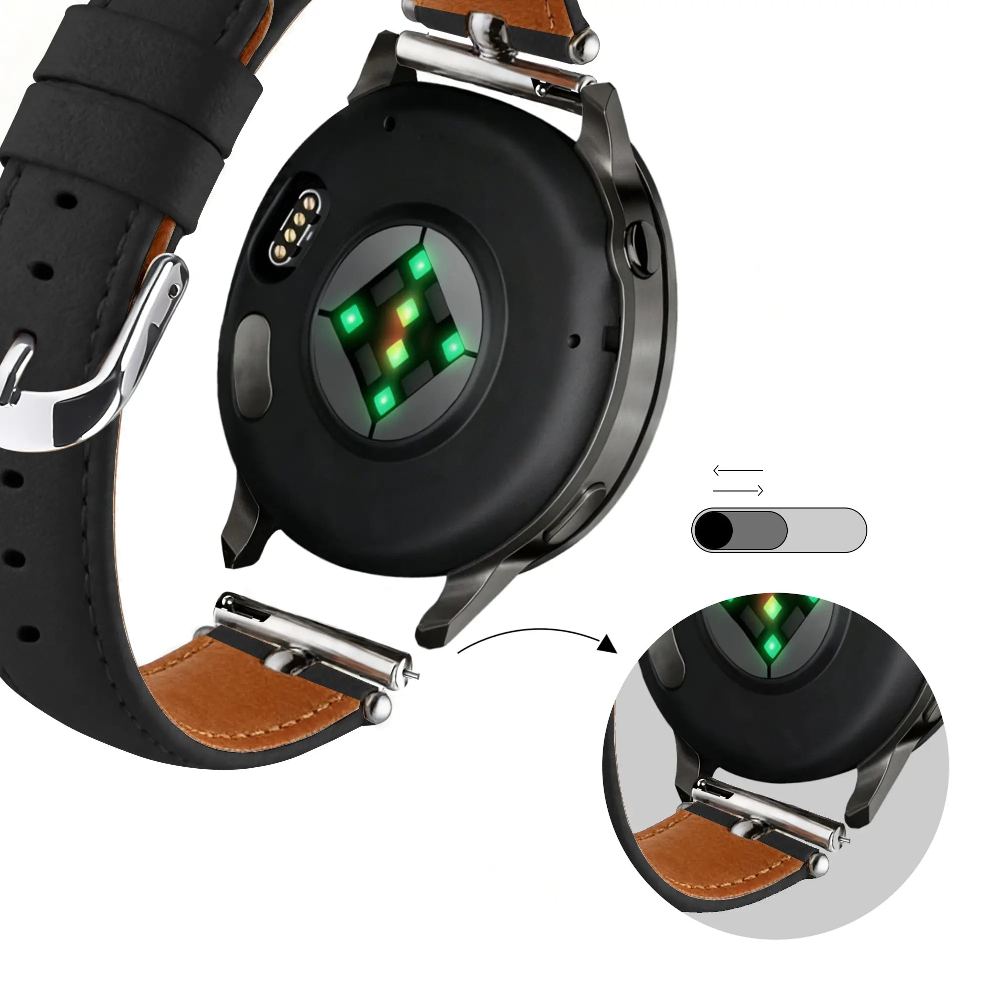Bandz Correa silicona 'Bullet' Actyve Smartwatch 20mm (negro)