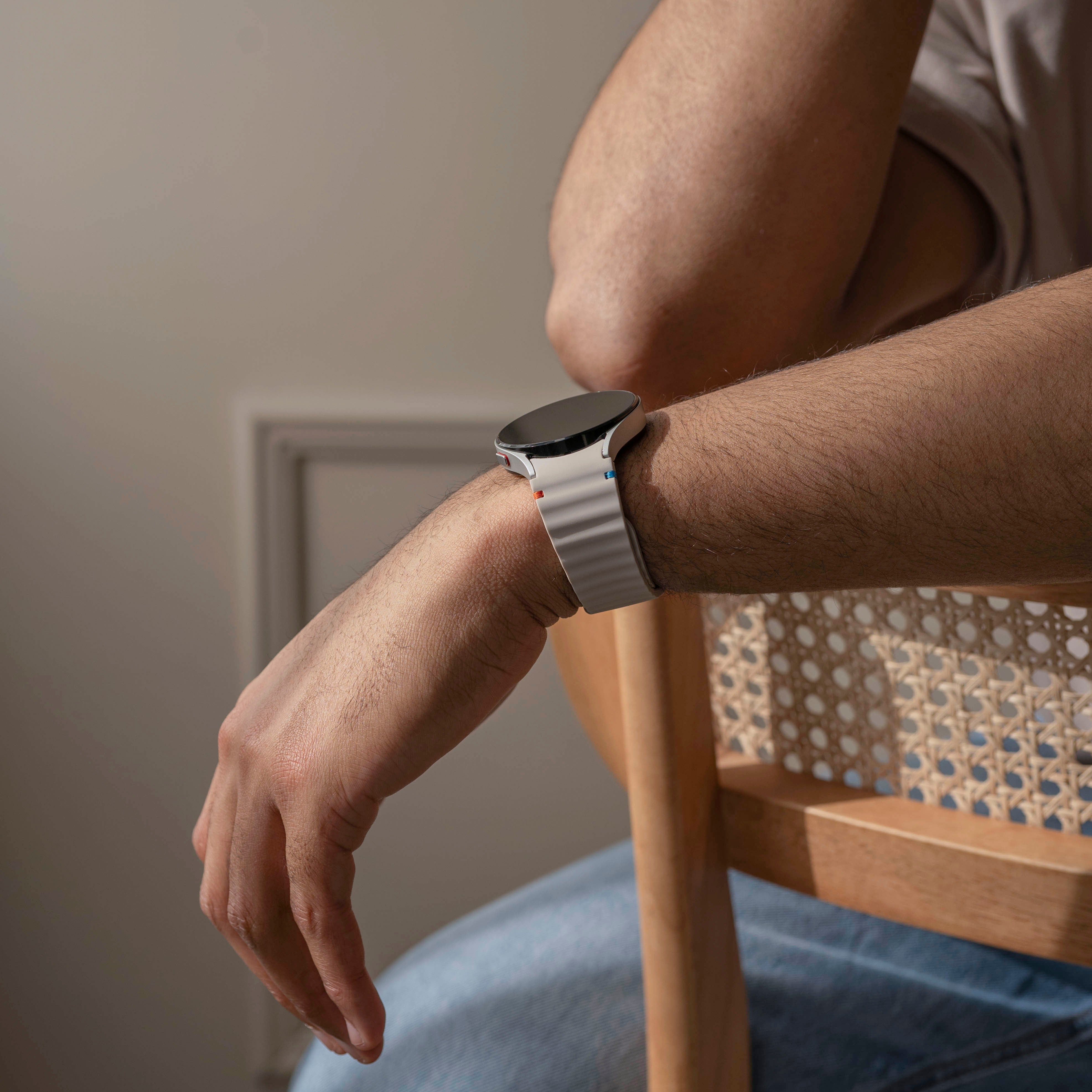 Samsung Galaxy Watch 4 44mm Wave bandje (sterrenlicht)
