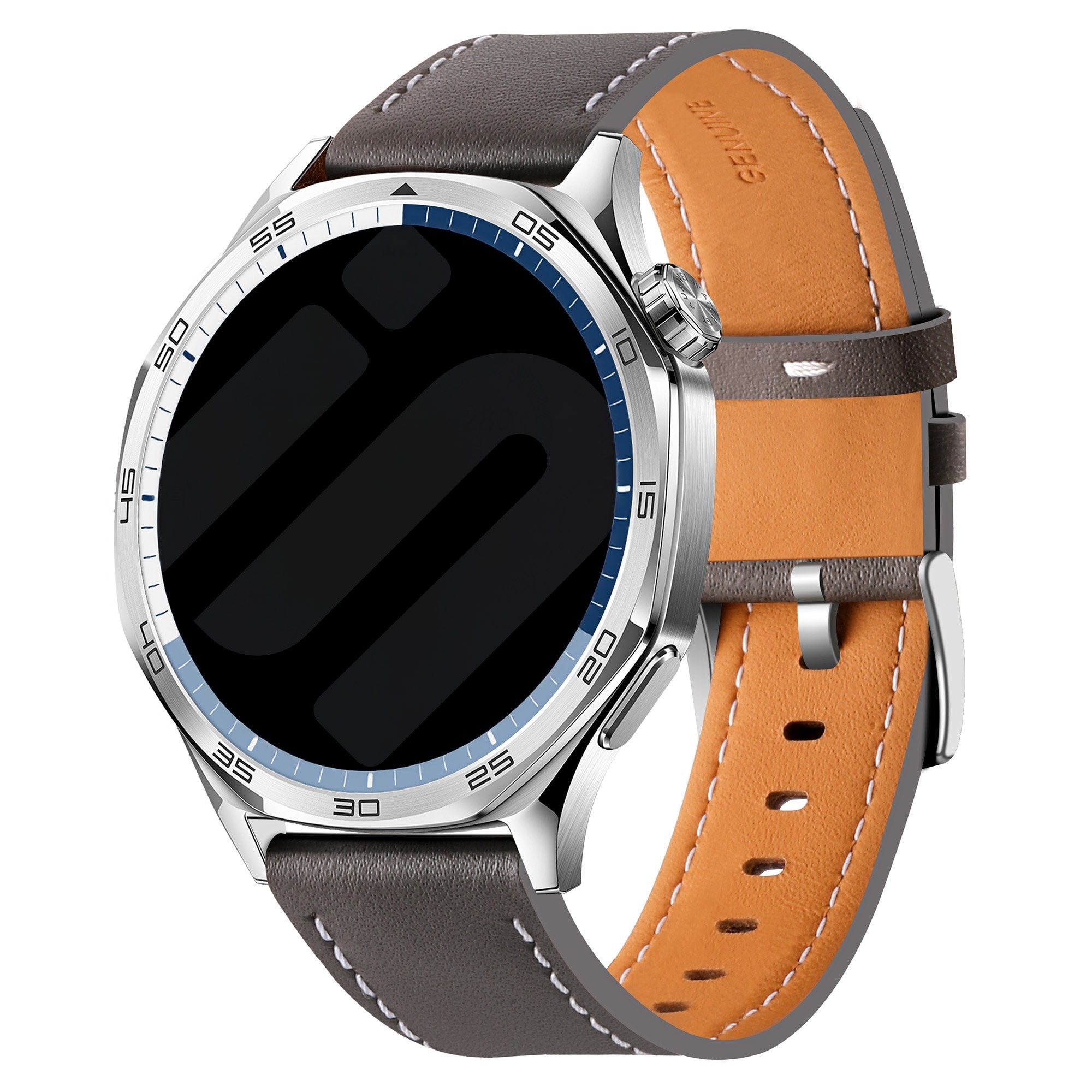 Huawei Watch GT 2 46mm 'One Push' Leather Strap (Grey)