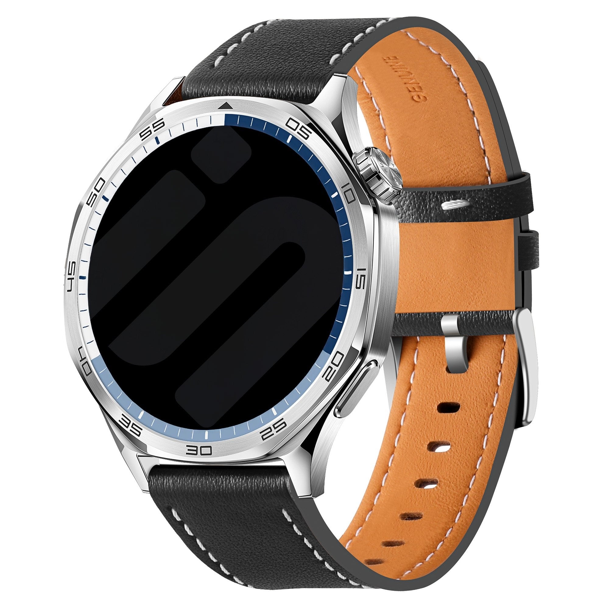 Samsung Galaxy Watch 3 45mm 'One Push' Leather Strap (Black)