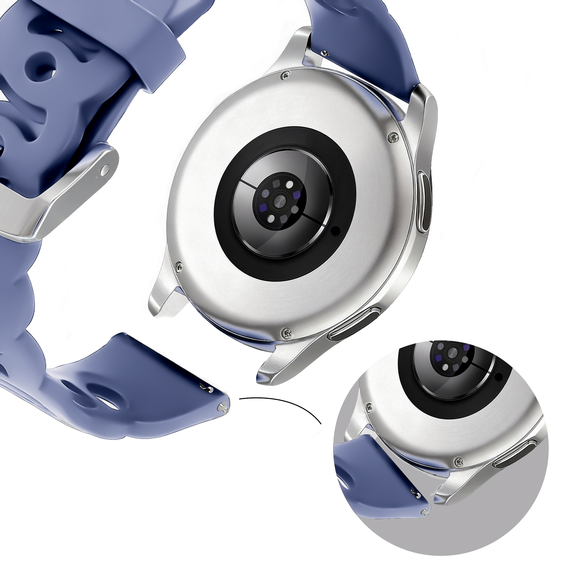 Bandz Samsung Galaxy Watch Active Silikonarmband 'Chains' (Lavendel)