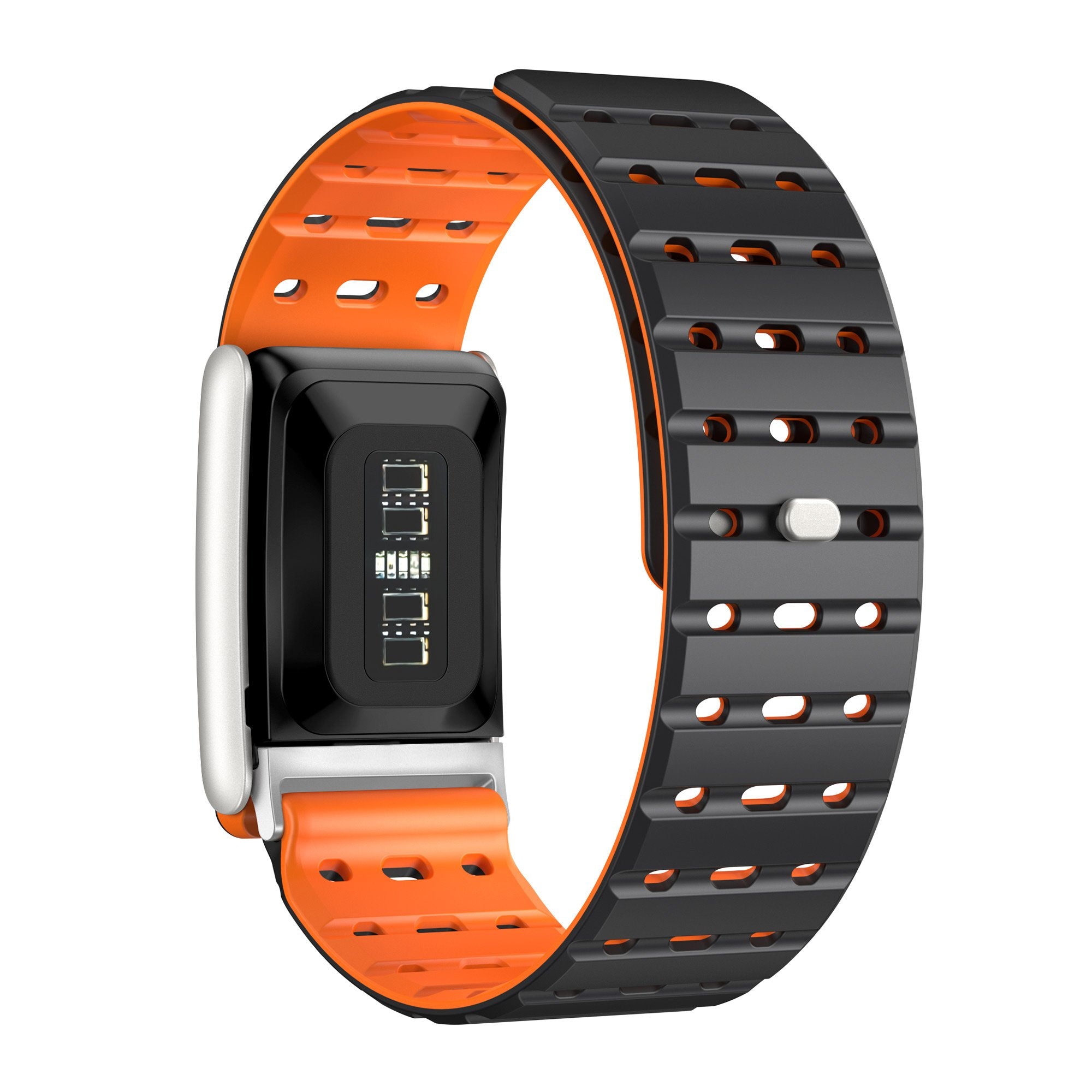 Whoop 5.0 Magnetic Silicone Strap (Black/Orange)