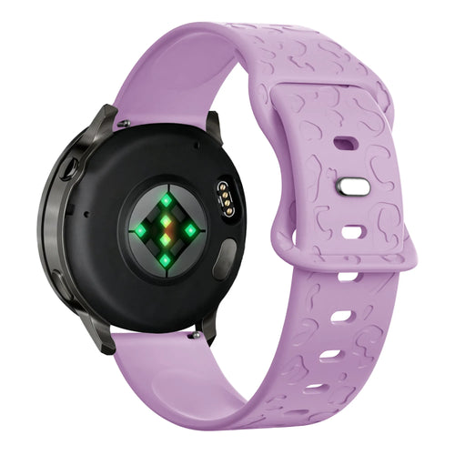 Bandz Garmin Forerunner 265s siliconen band 'Leopard' (lichtpaars)
