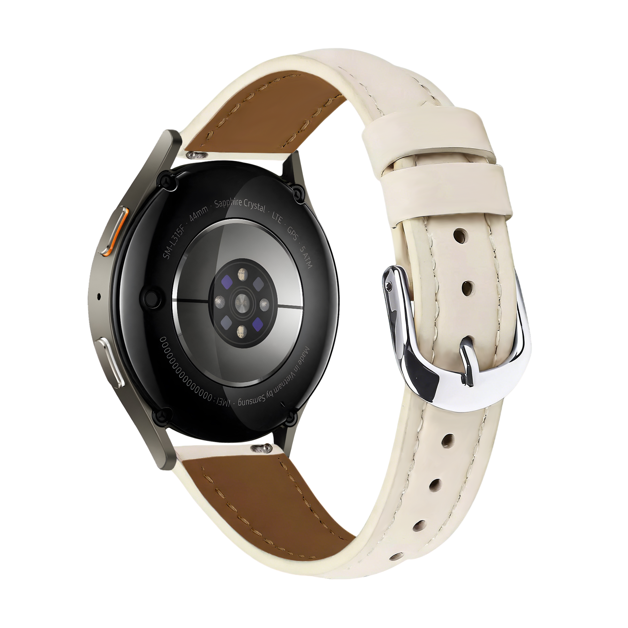 Correa cuero 'ajuste fino' Amazfit Bip U (Pro) (beige claro)
