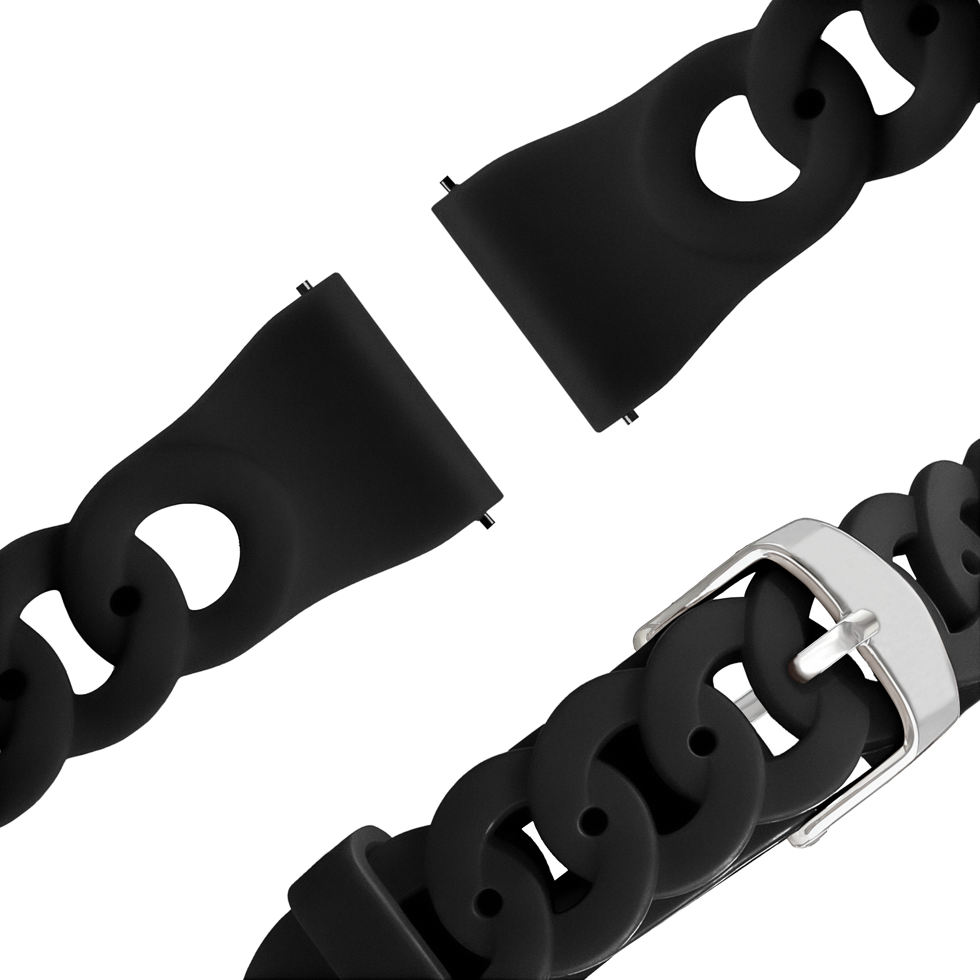 Bandz Amazfit Active 2 Silikonarmband 'Chains' (Schwarz)