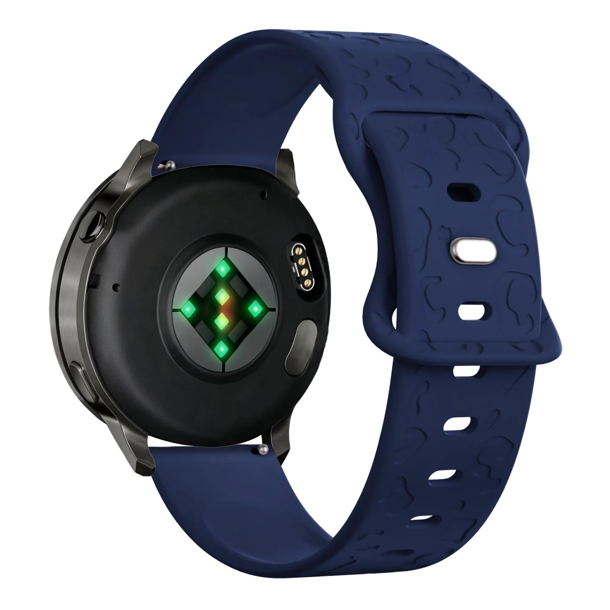 Bandz Garmin Forerunner 570 - 42mm Silicone Strap 'Leopard' (Dark Blue)
