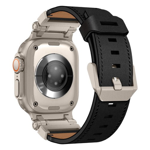 Bandz Apple Watch Lederarmband 'Explorer' (Schwarz)