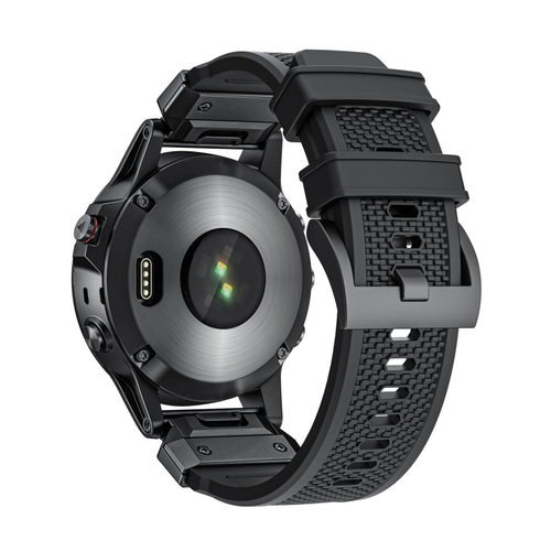 Bandz Garmin Quatix 3 / 6x / 7x Solar Silikonarmband 'Explorer' (Schwarz)