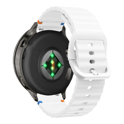 Bandz Bracelet silicone ondulé Garmin Venu 2 (blanc)