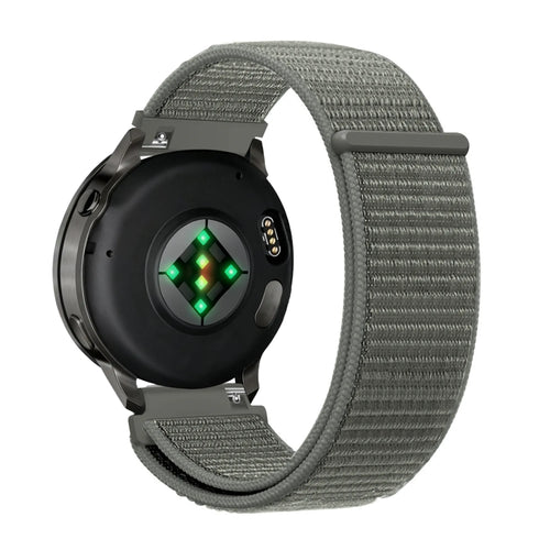 Bandz Garmin Forerunner 70 Nylon Loop Armband (Grau/Grün)